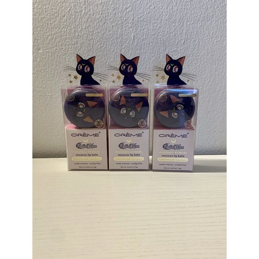 3X THE CREME SHOP X SAILOR MOON -LUNA MACARON LIP BALM New Moisturizing Berry